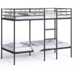 Berkfield Home Breathable Bunk Bed without Mattress Black 100x190 cm Steel - thumbnail 4
