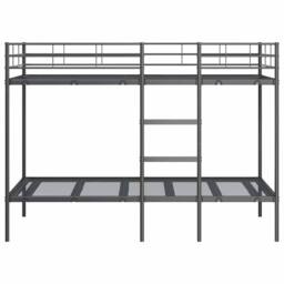 Berkfield Home Breathable Bunk Bed without Mattress Black 100x190 cm Steel - thumbnail 5