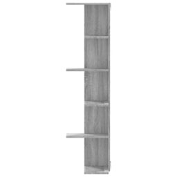 Berkfield Home Wall Corner Shelf Grey Sonoma 36.5x36.5x140 cm Engineered Wood - thumbnail 4