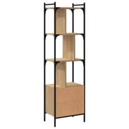 Berkfield Home Decorative Bookcase with Door Sonoma Oak 44.5x30x154.5 cm Enginee in Light Tan - thumbnail 6