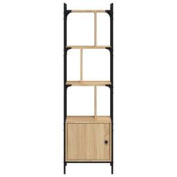 Berkfield Home Decorative Bookcase with Door Sonoma Oak 44.5x30x154.5 cm Enginee in Light Tan - thumbnail 4