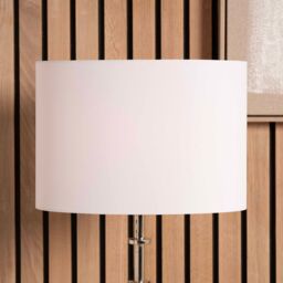 Ruma Ivory Oval Poly Cotton Lampshade for Table Lamps in White - Size: 10 inches