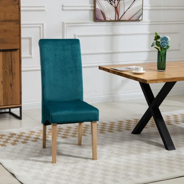 Artemis Home Rimini Velvet Fabric Dining Chairs - Set of 2 in Teal - image 1