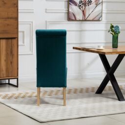 Artemis Home Rimini Velvet Fabric Dining Chairs - Set of 2 in Teal - thumbnail 6