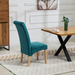Artemis Home Rimini Velvet Fabric Dining Chairs - Set of 2 in Teal - thumbnail 5