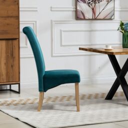 Artemis Home Rimini Velvet Fabric Dining Chairs - Set of 2 in Teal - thumbnail 4