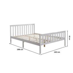 SPETLEK Double Wooden Bed Frame 3ft 4ft 6 white - thumbnail 2