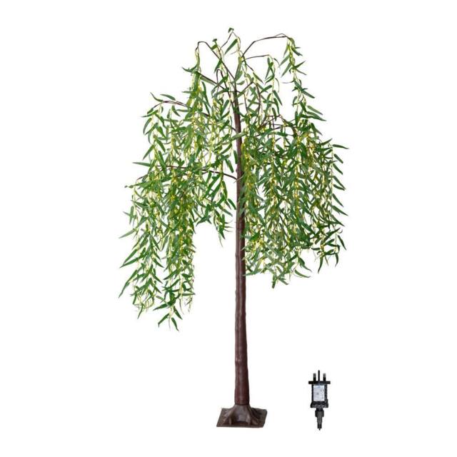 Samuel Alexander 7ft (2.1m) Tall Christmas Willow Tree with 384 Warm White LEDs in Green - image 1