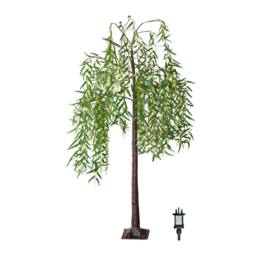 Samuel Alexander 7ft (2.1m) Tall Christmas Willow Tree with 384 Warm White LEDs in Green - thumbnail 1