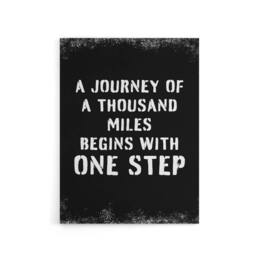 "Artery8 Begins With One Step Motivational Quote Canvas Wall Art Print in Black - Size: W24"" x H32""" - thumbnail 1