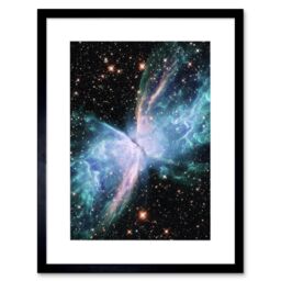 Artery8 Wall Art Print Hubble Space Astronomy NGC 6302 The Butterfly Nebula Luminous Blue Bipolar Planetary Galaxy Wings Of Gas Artwork Framed 9X7 - thumbnail 1