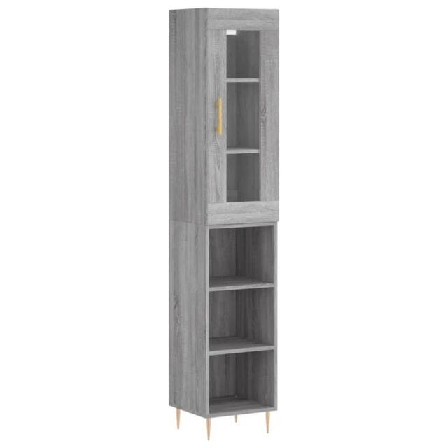 Berkfield Home Highboard Grey Sonoma 34.5x34x180 cm Engineered Wood - image 1