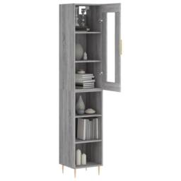 Berkfield Home Highboard Grey Sonoma 34.5x34x180 cm Engineered Wood - thumbnail 3