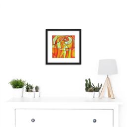Artery8 Andreas Bogdain Balance 2 8X8 Inch Square Wooden Framed Wall Art Print Picture with Mount in Black - thumbnail 2