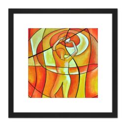 Artery8 Andreas Bogdain Balance 2 8X8 Inch Square Wooden Framed Wall Art Print Picture with Mount in Black - thumbnail 1