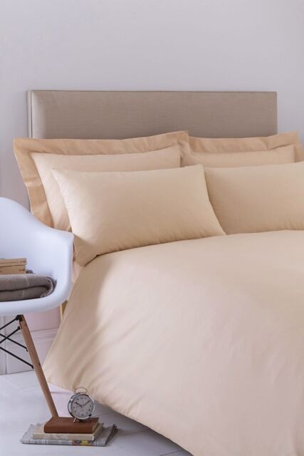 Martex Poetry Plain Dyed Duvet Cover Set in Cream - Size: Single - image 1