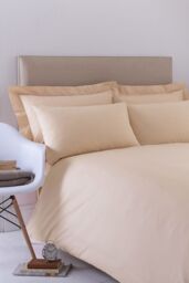 Martex Poetry Plain Dyed Duvet Cover Set in Cream - Size: Single