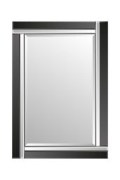 MirrorOutlet 'Aston' Black Double Bevelled All Glass Wall Mirror 70 x 100cm - Size: 70 x 100 cm - thumbnail 2