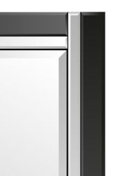 MirrorOutlet 'Aston' Black Double Bevelled All Glass Wall Mirror 70 x 100cm - Size: 70 x 100 cm - thumbnail 3