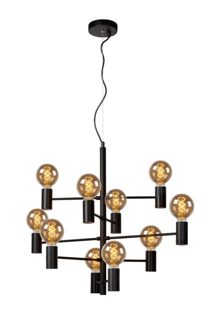 Lucide 'LEANNE' Dimmable Stylish Adjustable Indoor Pendant Light 10xE27 in Black - image 1