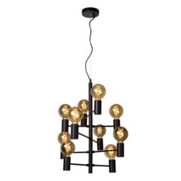 Lucide 'LEANNE' Dimmable Stylish Adjustable Indoor Pendant Light 10xE27 in Black - thumbnail 6