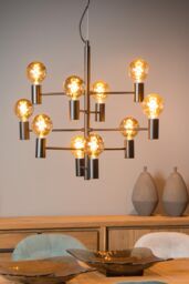 Lucide 'LEANNE' Dimmable Stylish Adjustable Indoor Pendant Light 10xE27 in Black - thumbnail 4