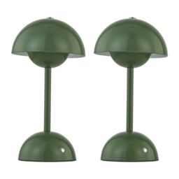 First Choice Lighting Eleanor - Sage Green LED Rechargeable Touch Table Lamps Twin Pack - thumbnail 1