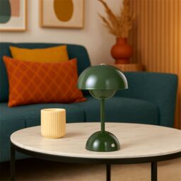 First Choice Lighting Eleanor - Sage Green LED Rechargeable Touch Table Lamps Twin Pack - thumbnail 5
