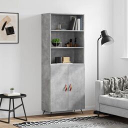 Berkfield Home Highboard Concrete Grey 69.5x34x180 cm Engineered Wood - thumbnail 1