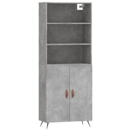 Berkfield Home Highboard Concrete Grey 69.5x34x180 cm Engineered Wood - thumbnail 2