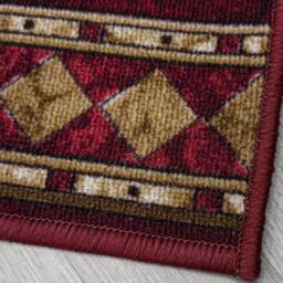 runrug Hallway Runner Rug - Non-Slip, Hardwearing, 5.4mm - 'Cheops' in Red - Size: 120 cm x 360 cm - thumbnail 4