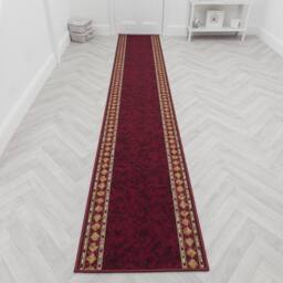 runrug Hallway Runner Rug - Non-Slip, Hardwearing, 5.4mm - 'Cheops' in Red - Size: 120 cm x 360 cm - thumbnail 7