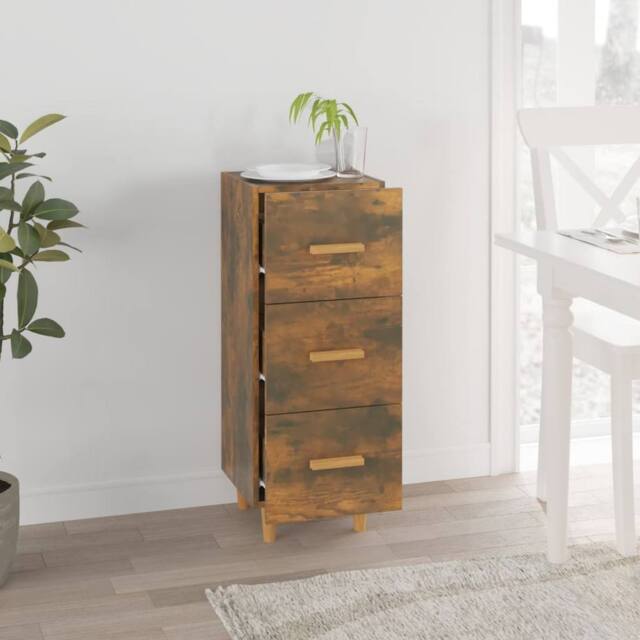 Berkfield Home Sideboard Smoked Oak 34.5x34x90 cm Engineered Wood in Brown - image 1