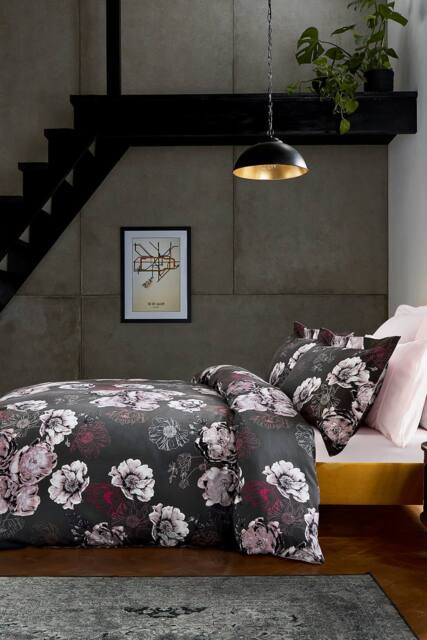Ted Baker 'Fresh Start Charcoal' Cotton Duvet Cover Set in Charcoal - Size: Single - image 1