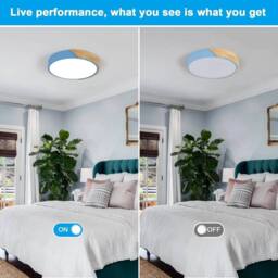 Kelvenix Modern Flush LED Ceiling Light Cool White Round Blue Ceiling Lamp - thumbnail 4