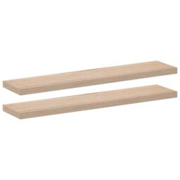 Berkfield Home Floating Shelves 2 pcs 110x23.5x4 cm Engineered Wood in Brown - thumbnail 2
