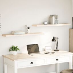 Berkfield Home Floating Shelves 2 pcs 110x23.5x4 cm Engineered Wood in Brown - thumbnail 1