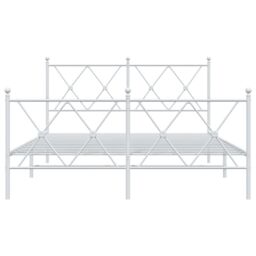Berkfield Home Metal Bed Frame without Mattress with Footboard White 140x200cm - Size: 140x200 cm - thumbnail 4