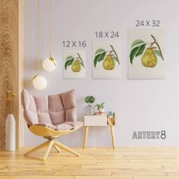 "Artery8 Illustration of a Pear Jacob Sturm Vintage Canvas Wall Art in White - Size: W18"" x H24""" - thumbnail 4
