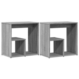 Berkfield Home Side Tables 2 pcs Grey Sonoma 50x30x50 cm Engineered Wood - Size: 50 x 30 x 50 cm - thumbnail 2