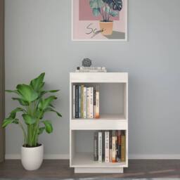Berkfield Home Beautiful Book Cabinet White 40x35x71 cm Solid Pinewood - Size: 40 x 35 x 71 cm - thumbnail 1