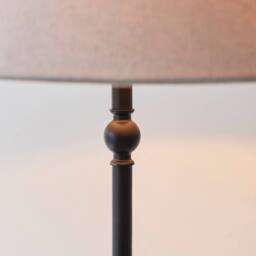 Netlighting Lille Floor Lamp Tapered Shade Matt Black & Faux Linen B22 - thumbnail 5