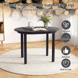 KORVIXA Wooden Dining Table for 4-6 People in Grey - Size: 0.6m2 - thumbnail 5