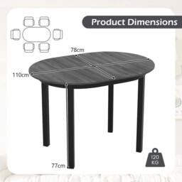 KORVIXA Wooden Dining Table for 4-6 People in Grey - Size: 0.6m2 - thumbnail 2