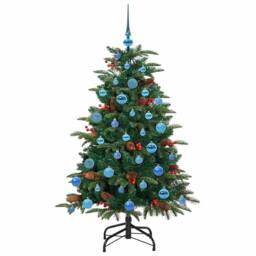 Berkfield Home Elegant Artificial Christmas Tree with 150 LEDs with Stand Green - thumbnail 4