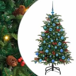 Berkfield Home Elegant Artificial Christmas Tree with 150 LEDs with Stand Green - thumbnail 3