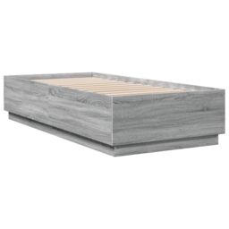 Berkfield Home Bed Frame with LED without Mattress Grey Sonoma 100x200 cm - thumbnail 3