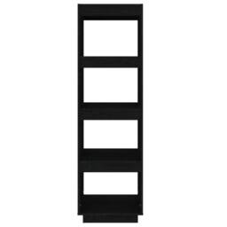 Berkfield Home Beautiful Book Cabinet/Room Divider Black 40x35x135 cm Solid Pinewood - Size: 40 x 35 x 135 cm - thumbnail 5