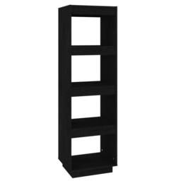 Berkfield Home Beautiful Book Cabinet/Room Divider Black 40x35x135 cm Solid Pinewood - Size: 40 x 35 x 135 cm - thumbnail 3