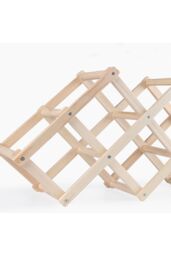 Living and Home Wooden Stackable Wine Holder Ornaments Foldable Wine Rack Wine Bottle Storage Rack in Natural - thumbnail 4